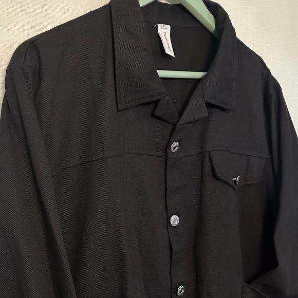 🆕 Chicyea Boxy Black Lightweight Denim Jacket Size Large - Picture 4 of 15